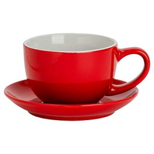 Cappuccino-Tassen Argon Tableware, Tasse und Untertasse, Rot