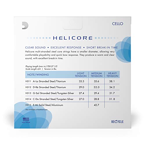 Cellosaiten D’Addario H510-4/4M Helicore 4/4 Medium