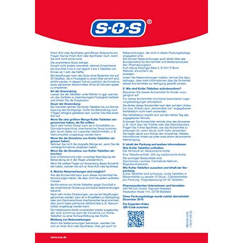 Durchfalltabletten SOS Kohle-Tabletten, 2 x 30 Tabletten
