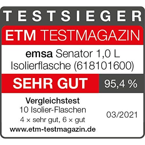 Emsa-Isolierflasche Emsa 618101600 Senator Isolierflasche, 1000ml