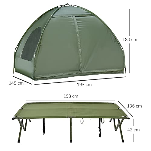 Feldbett mit Zelt Outsunny Erhöhtes Campingbett und Zelt