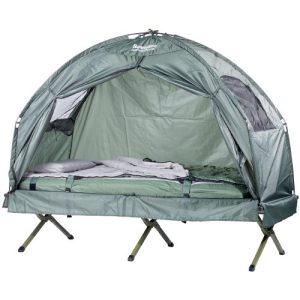 Camp bed with tent