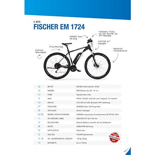 Fischer-E-Bike Fischer E-Mountainbike EM 1724, E-Bike MTB