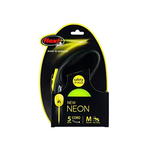 Flexi-Leine flexi New NEON M Seil 5 m schwarz/neongelb