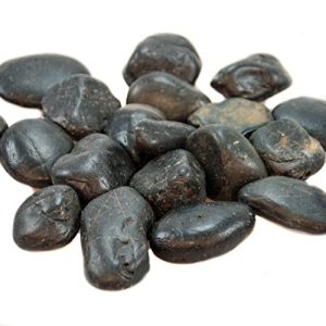 Flusskiesel Glaskönig Dekosteine 1,5 kg Dekosteine schwarz poliert