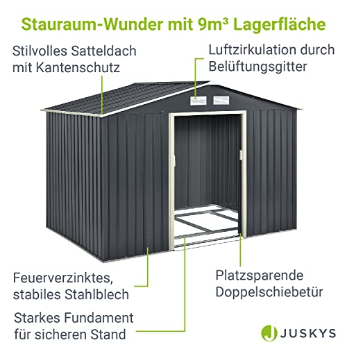 Gartenhaus Metall Juskys Metall Gerätehaus XL 9m³ mit Satteldach