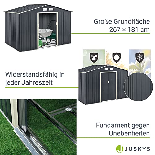 Gartenhaus Metall Juskys Metall Gerätehaus XL 9m³ mit Satteldach