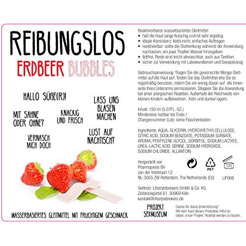 Gleitgel mit Geschmack Projekt Sexmuseum Reibungslos Erdbeer