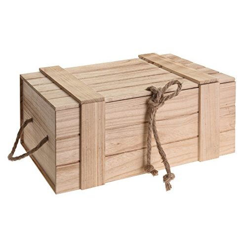 Holzkiste mit Deckel Meinposten Kiste, H 15 x B 36 x T 26 cm