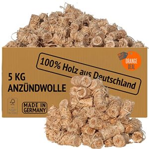 Holzwolle ORANGE DEAL 5 KG Öko Anzünder, Grillanzünder