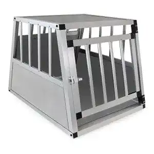 Hundetransportbox Alu RAMROXX 37927 Alu Box Grau mit Tür