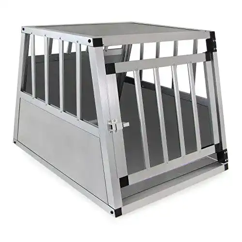 Hundetransportbox Alu RAMROXX 37927 Alu Box Grau mit Tür
