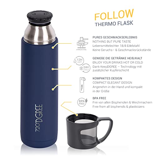 Isolierflasche-1-Liter 720°DGREE mit Becher “Follow”