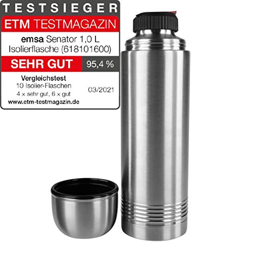 Isolierflasche-1-Liter Emsa 618101600 Senator Isolierflasche