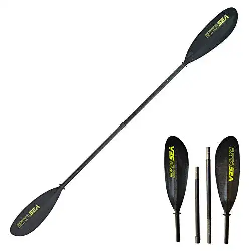 Kajak-Paddel Carbon ExtaSea Tour Vario Doppelpaddel 4-teilig
