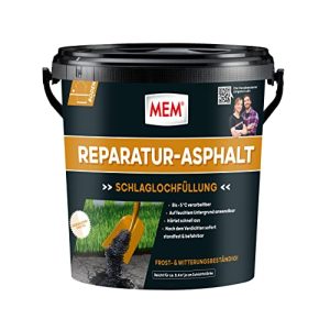 Kaltasphalt MEM Reparatur Asphalt, Recyclebar, 10 kg, Schwarz