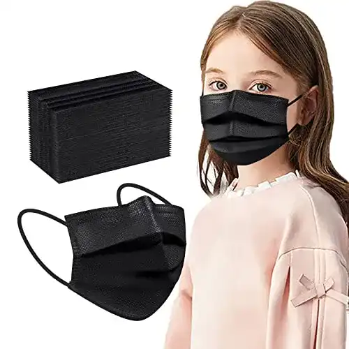 Kindermasken Acewin 50 Stück Schwarz Einweg 3 Lagig