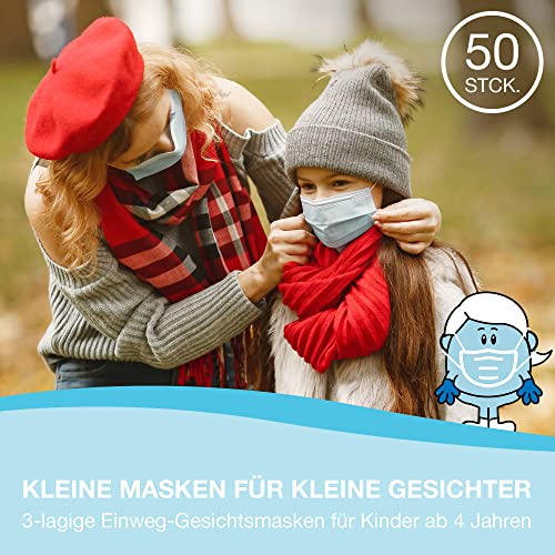 Kindermasken AVO+ Kinder Einweg Gesichtsmasken 50 Pk