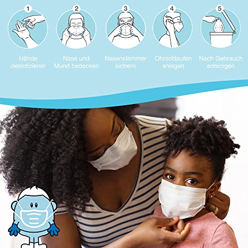 Kindermasken AVO+ Kinder Einweg Gesichtsmasken 50 Pk