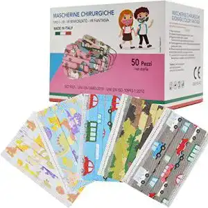 Kindermasken Fayyia 50 Stück Made in Italy bunte Schutzmasken