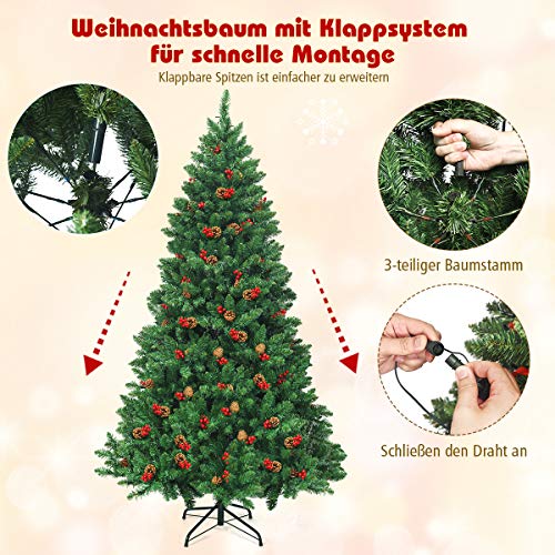 Kunstbaum COSTWAY 135/200cm Künstlicher Weihnachtsbaum