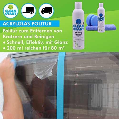 Kunststoff-Politur CLEANOFANT Acrylglas- Set mit 200 ml Politur