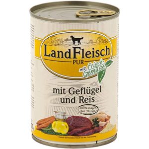 LandFleisch-Hundefutter Landfleisch, Pur Geflügel & Reis, 12x