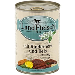 LandFleisch-Hundefutter Landfleisch Rinderherzen & Reis, 12x