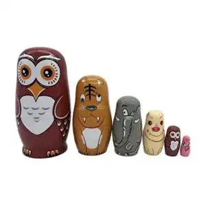 Matroschka ULTNICE 6pcs russische Nesting Dolls Holz Eule