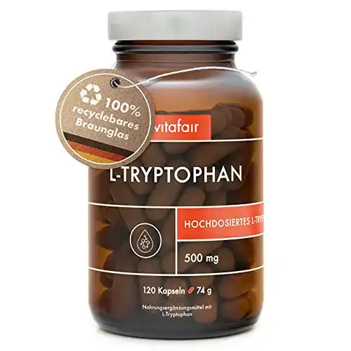 Melatonin-Kapseln VITAFAIR L-Tryptophan 500mg, 120 Kapseln