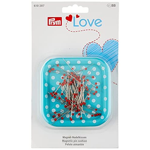 Nadelkissen Prym Love magnet, Glaskopfnadel, 9g, rot