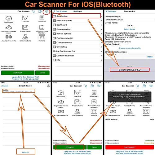 OBD2-Adapter kungfuren OBD2 Bluetooth 4.0 Adapter
