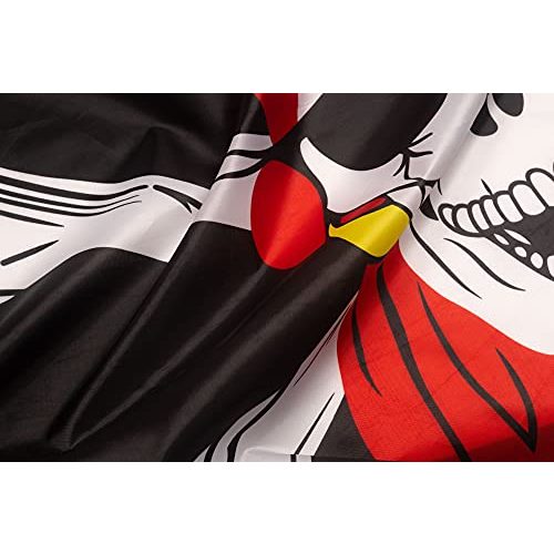 Piratenflagge Aricona, Fahne mit Totenkopfdesign Messing-Ösen