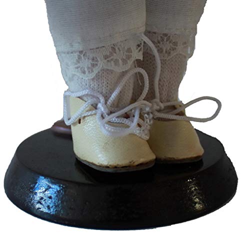 Porzellanpuppe CUTICATE Miniatur mit Hut und Kleid 30cm Typ 3