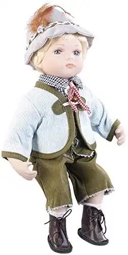 Porzellanpuppe PEARL: Sammler-Porzellan-Puppe Anton, 36 cm
