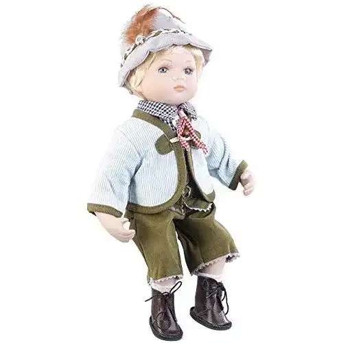 Porzellanpuppe PEARL: Sammler-Porzellan-Puppe Anton, 36 cm