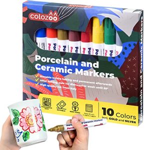 Porzellanstifte colozoo Spülmaschinenfest 10 leuchtende Farben