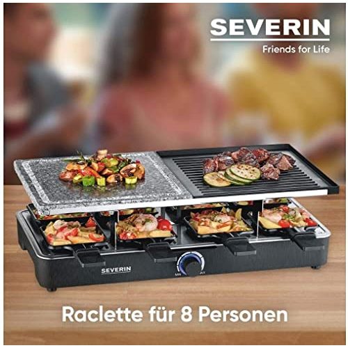 Raclette-Grill mit Steinplatte SEVERIN, Tischgrill für 8 Personen
