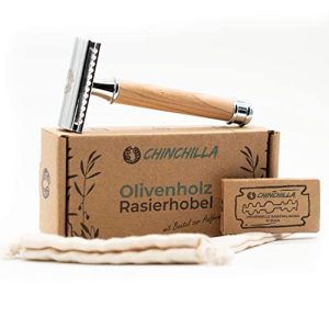 Rasierhobel Frauen Chinchilla ® Rasierhobel Olivenholz & Metall