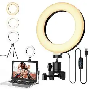 Ringlicht Laptop Koicaxy , 6.3″ Videokonferenz Licht, mit Stativ