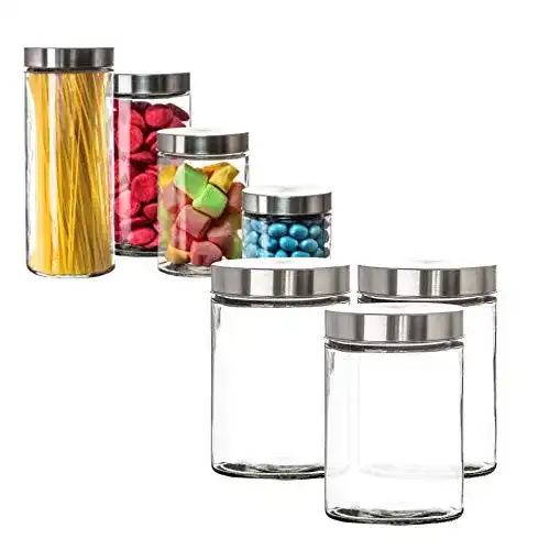 Schraubglas BigDean 3er Set Vorratsgläser 1,25 Liter Glas