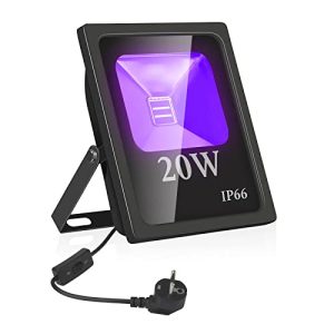 Schwarzlicht-Strahler Eleganted 20W LED, UV Fluter mit Stecker
