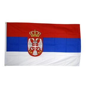 Serbien-Flagge Flaggenfritze Fahne/Flagge Serbien mit Wappen