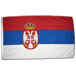 Serbien-Flagge Flaggenfritze XXL Flagge Serbien mit Wappen