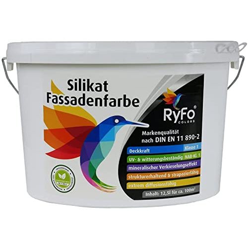 Silikatfarbe RyFo Colors Silikat Fassadenfarbe 12,5l, weiß