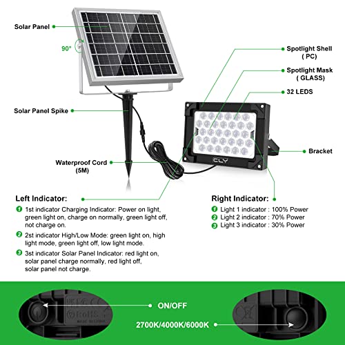Solarstrahler CLY, Außen Solarlampe LED 5000mAh Batterie