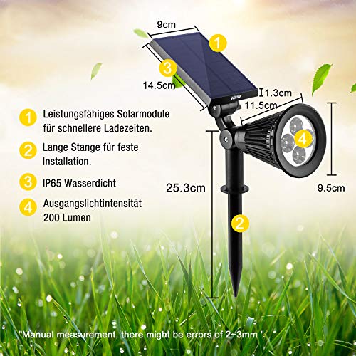Solarstrahler Wilktop 4x LED Solar Strahler Gartenleuchten