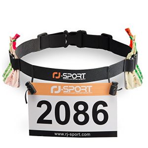 Startnummernband RJ-Sport Triathlon Laufgurt & 6 Gel-Halter