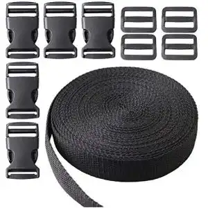 Steckschnalle nuoshen 10 M x 2,5 cm Gurtband, 10 Paar Schnallen
