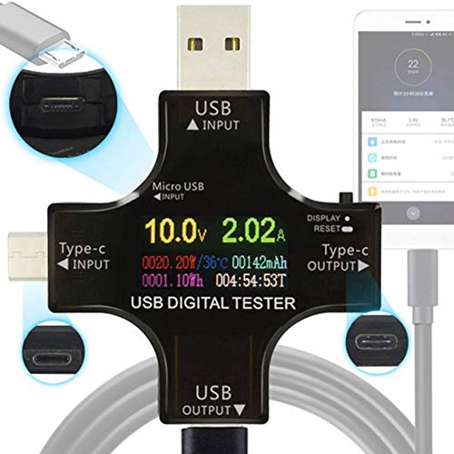 USB-Multimeter GeKLok USB-Typ-C Sicherheitstester, USB-C